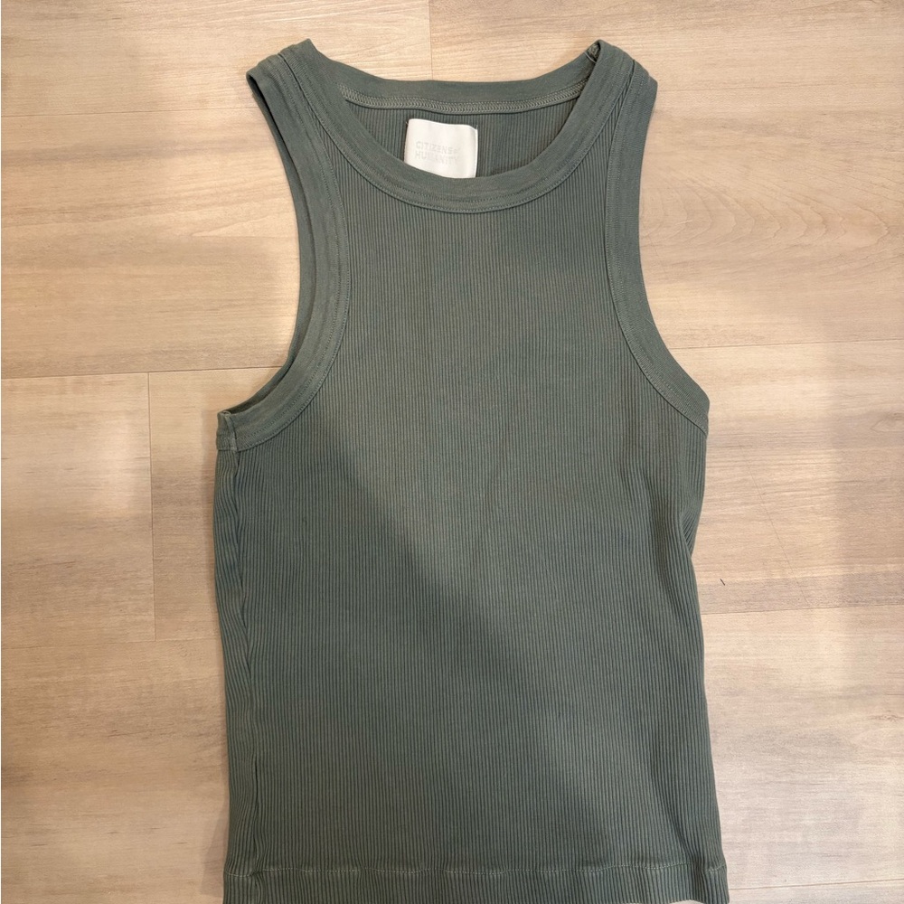 Citizens Of Humanity Olive Ribbed Tank Top